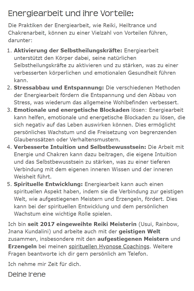 Energie Chakrenarbeit, Selbstheilungskräfte durch Energieübertragung 